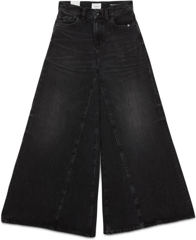 Amish Vintage Gerecyclede Denim Hoge Taille Jeans Zwart Dames