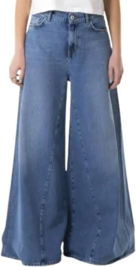 Amish Wide Jeans Blauw Dames