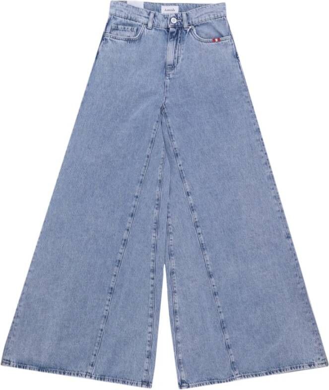 Amish Wide Jeans Blauw Dames