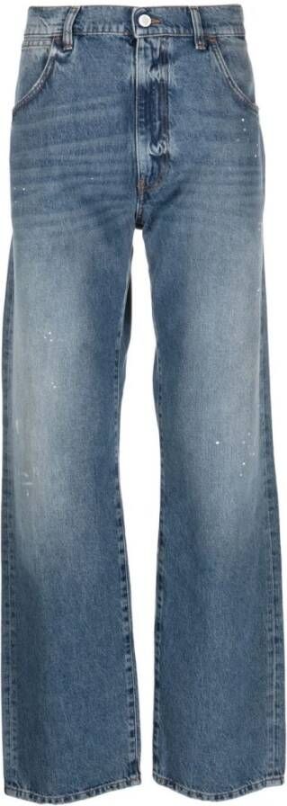 Amish Straight Jeans Blauw Heren