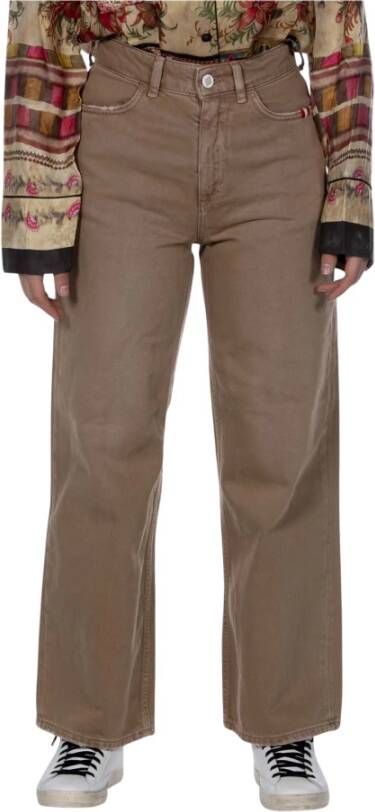 Amish Rode Baksteen Wijde Pijp Jeans Brown Dames