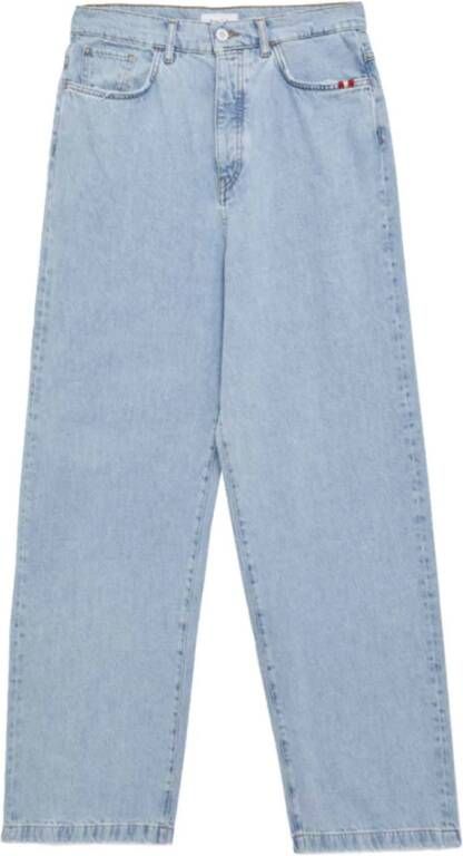 Amish Wijde Denim Sand Stone Jeans Blue Heren