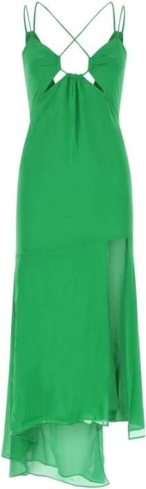 Andamane Groene rek zijden jurk Green Dames