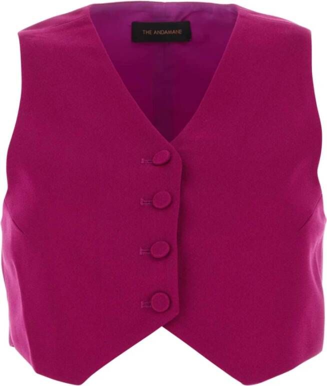 Andamane Tyrian Purple Polyester Vest Stijlvol en SEO-vriendelijk Purple Dames