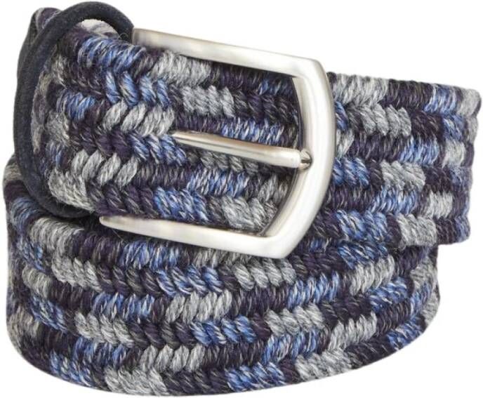 Anderson's Elastische geweven wollen riem Blauw Heren