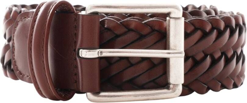 Anderson's Leather Calf Braided Belter Bruin Heren