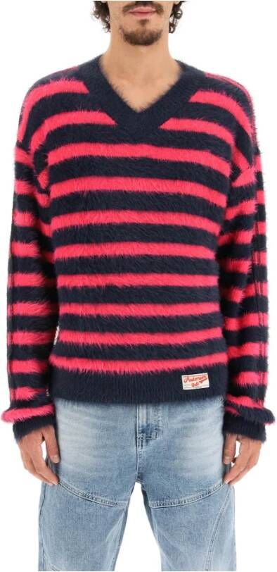 Andersson Bell brushed effect striped sweater Roze