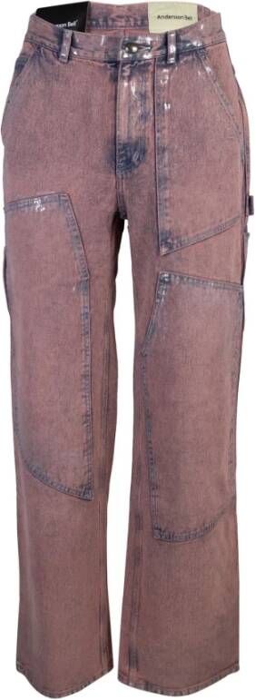 Andersson Bell Roze Wax Coated Carpenter Jeans Pink Heren