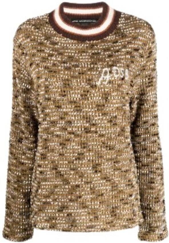 Andersson Bell Logo-geborduurde trui met Mock Neck Brown Heren