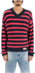 Andersson Bell brushed effect striped sweater Roze