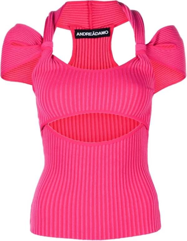 Andrea Adamo Framboosroze Halternek Top Surf Ss24 Pink Dames