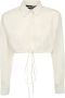 Andrea Adamo Elegante Witte Geknipte Overhemd met Klassieke Kraag White Dames - Thumbnail 1