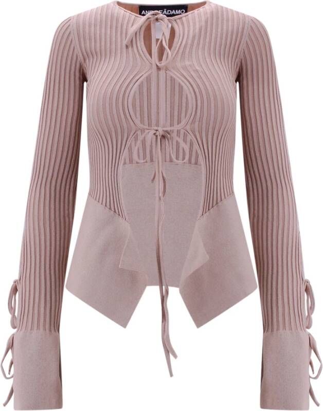 Andrea Adamo Long Sleeve Tops Beige Dames
