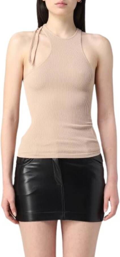 Andrea Adamo Sleeveless Tops Beige Dames