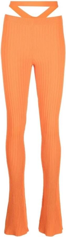 Andrea Adamo Slim-fit Trousers Oranje Dames