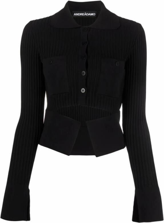 Andrea Adamo V-hals gebreide kleding Zwart Dames