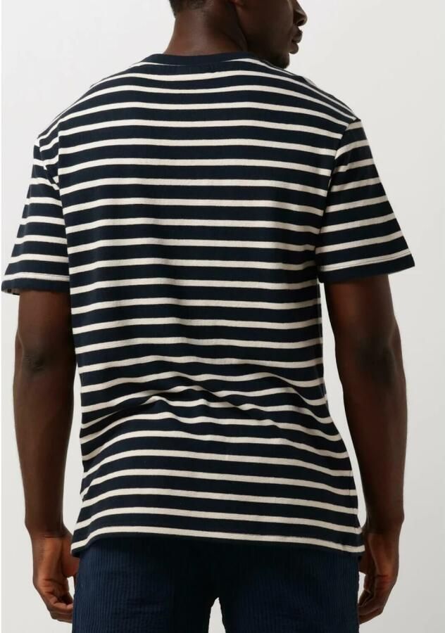 ANERKJENDT Heren Polo's & T-shirts Akkikki S s Stripe Tee Gots Blauw wit Gestreept - Foto 2