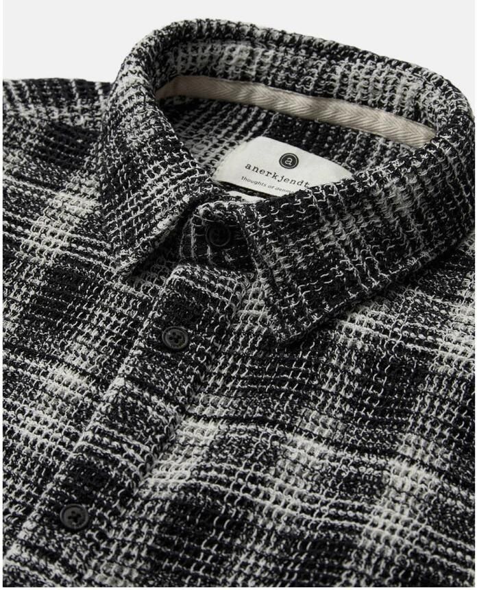 ANERKJENDT Heren Overshirts Aklouis Structure Check Shirt Zwart - Foto 5