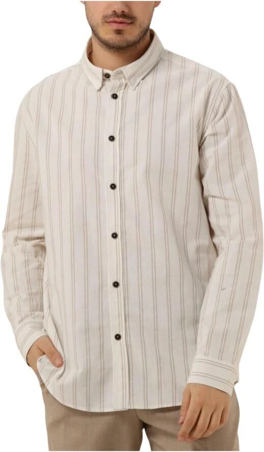 ANERKJENDT Heren Overhemden Akleif L s Double Stripe Gebroken Wit - Foto 3