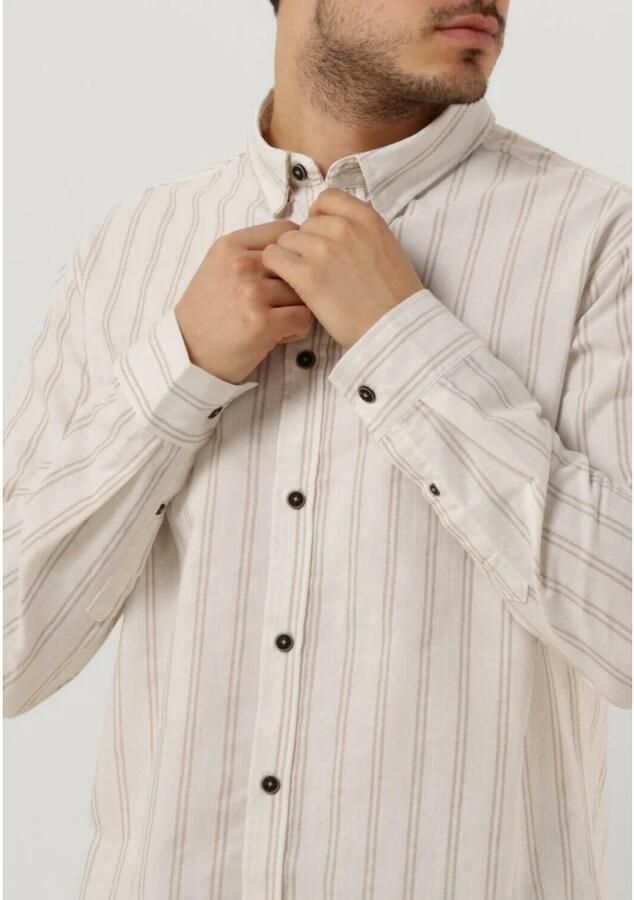 ANERKJENDT Heren Overhemden Akleif L s Double Stripe Gebroken Wit