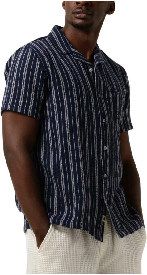 ANERKJENDT Heren Overhemden Akleo S s Dobby Shirt Donkerblauw - Foto 3