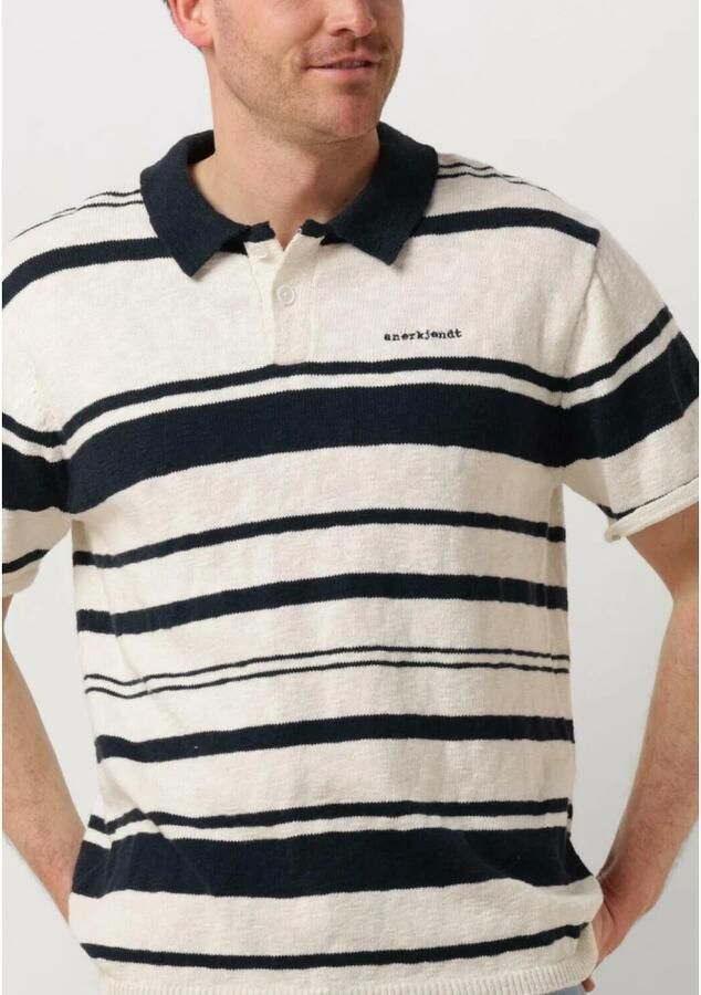 ANERKJENDT Heren Polo's & T-shirts Aksofus Stripe S s Knit Gebroken Wit - Foto 4