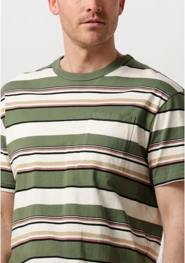 ANERKJENDT Heren Polo's & T-shirts Akkikki S s Stripe Tee Olijf