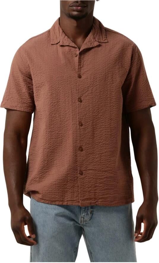 ANERKJENDT Heren Overhemden Akleo S s Seersucker Shirt Cognac - Foto 3