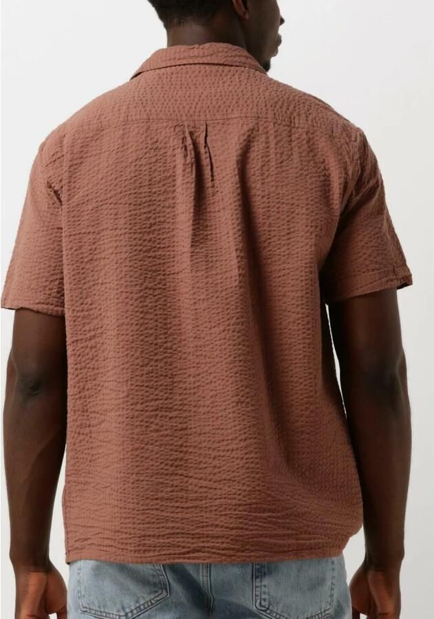 ANERKJENDT Heren Overhemden Akleo S s Seersucker Shirt Cognac - Foto 2