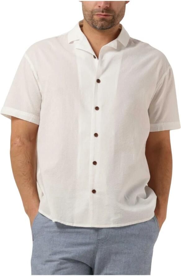 ANERKJENDT Heren Overhemden Akkarsten S s Seersucker Shirt Gebroken Wit - Foto 6