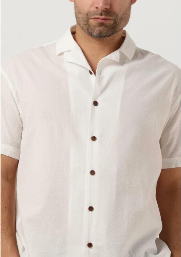 ANERKJENDT Heren Overhemden Akkarsten S s Seersucker Shirt Gebroken Wit - Foto 4