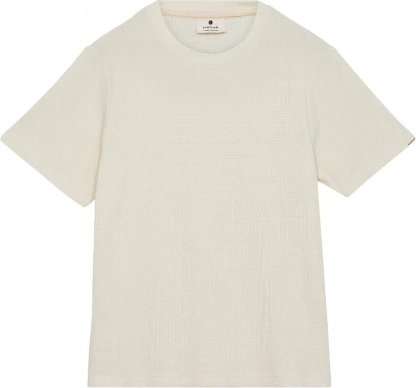 ANERKJENDT Heren Polo's & T-shirts Akkiki S s Waffle Tee Ecru - Foto 5