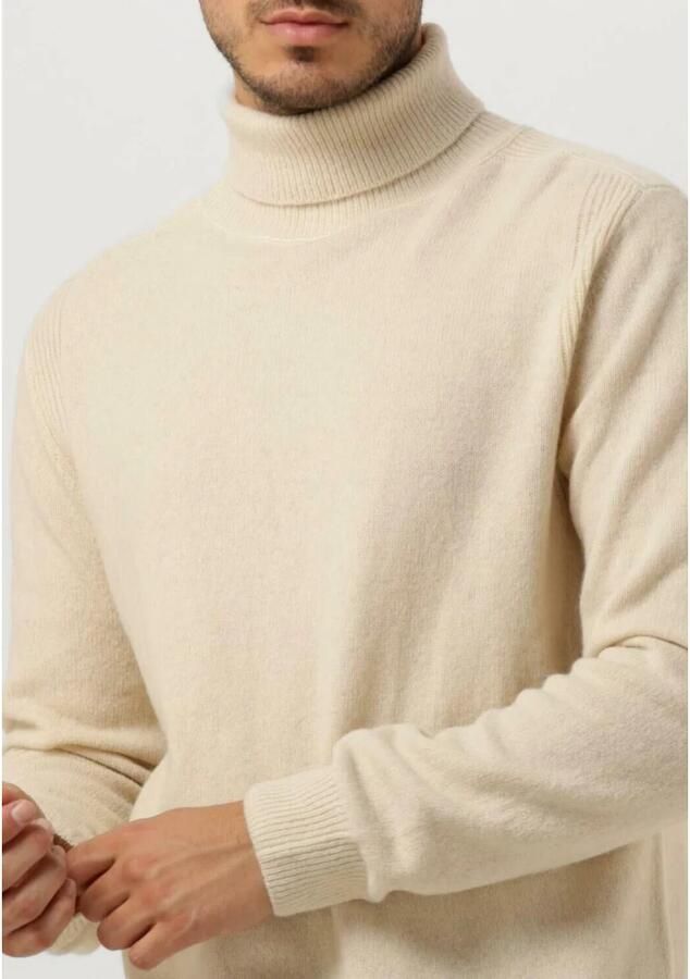 ANERKJENDT Heren Truien & Vesten Aknico Solid Roll Neck Lambswool Gebroken Wit - Foto 4