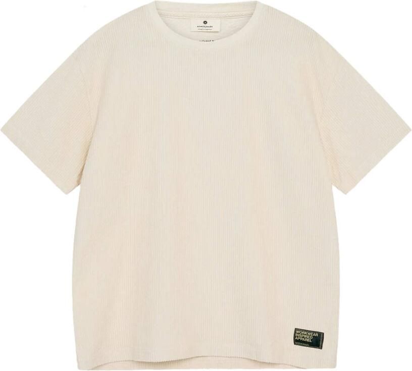 ANERKJENDT Heren Polo's & T-shirts Akvillads Corduroy S s Tee Gebroken Wit - Foto 1