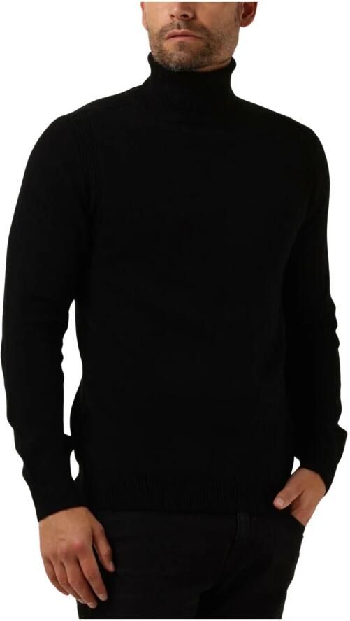 ANERKJENDT Heren Truien & Vesten Aknico Solid Roll Neck Lambswool Zwart - Foto 6