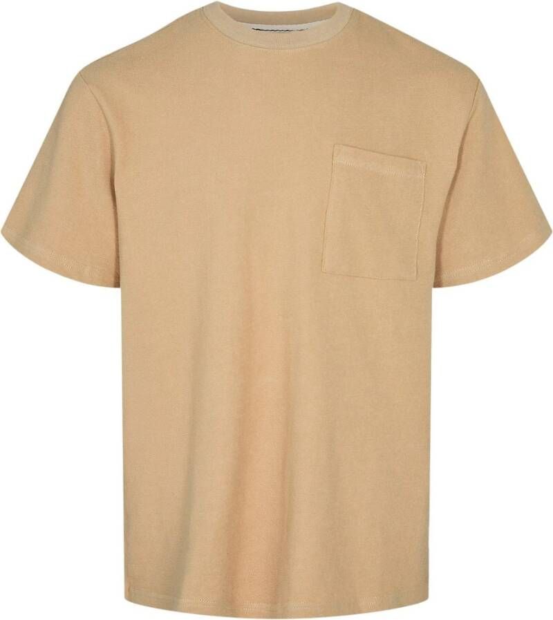 ANERKJENDT Heren Polo's & T-shirts Akkikki S s Structure Pocket Tee Beige
