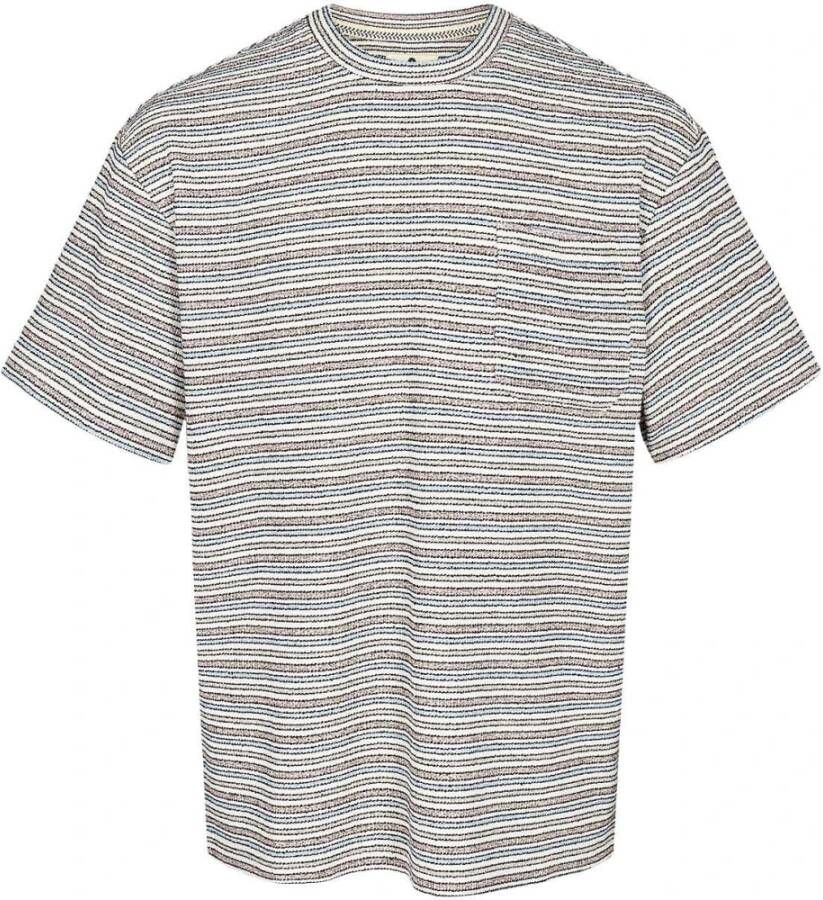 Anerkjendt Holger T-shirt Gestreept Grijs Heren