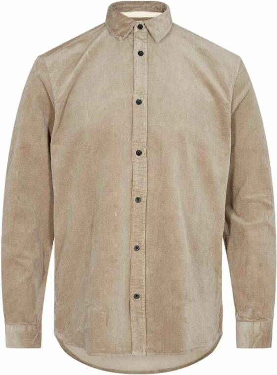 Anerkjendt Beige Casual Overhemd Akleif Corduroy Shirt