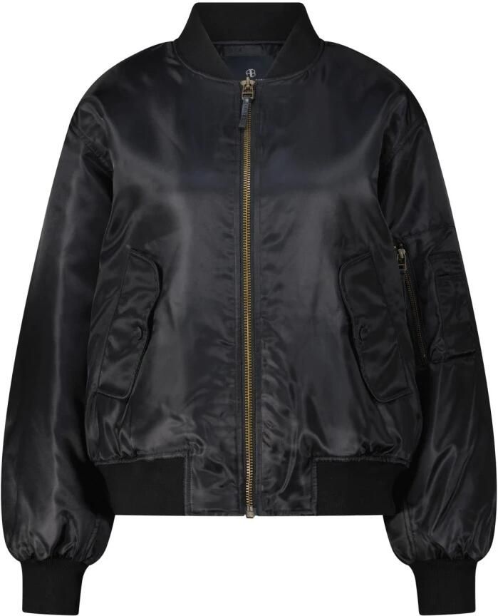 Anine Bing Bomberjack met Losse Pasvorm en Elastische Manchetten Black Dames