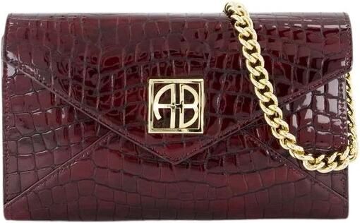 Anine Bing Clutches Elly Small Clutch Leather Burgundy in rood