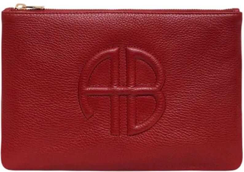 Anine Bing Clutches Lili Clutch Leather Red in rood