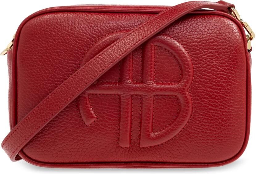 Anine Bing Hobo bags Lili Crossbody Leather Red in rood