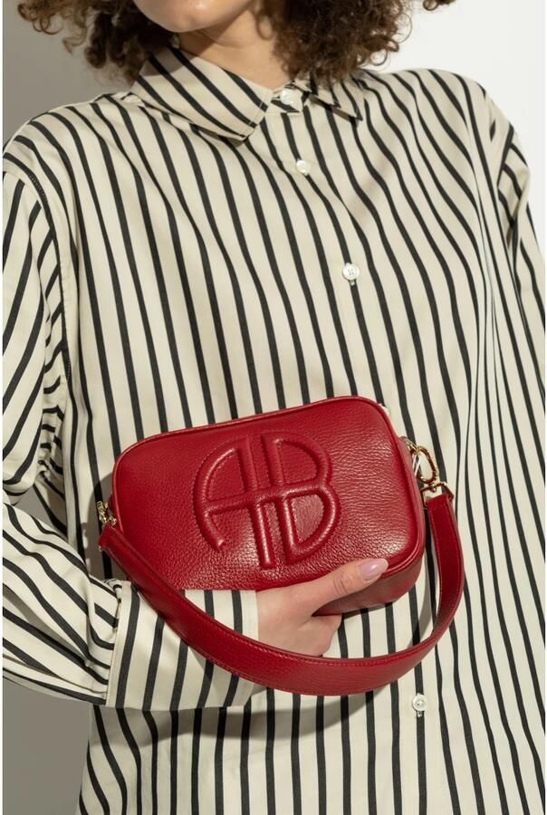 Anine Bing Hobo bags Lili Crossbody Leather Red in rood - Foto 4