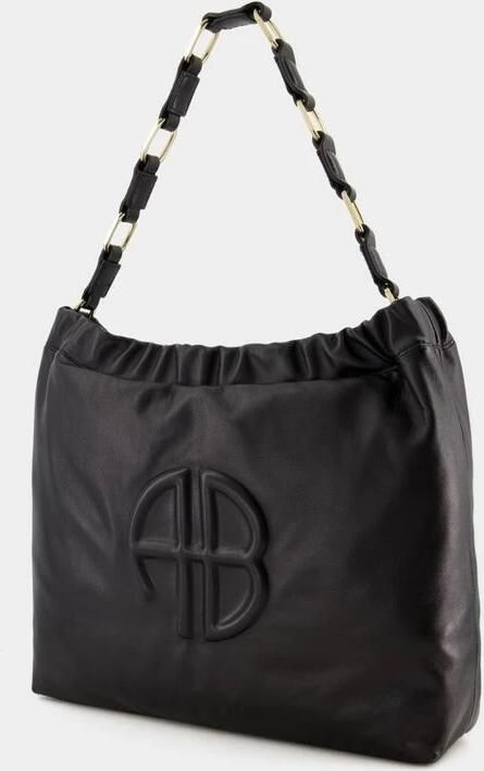 Anine Bing Hobo bags Kate Shoulder Bag Leather Black in zwart