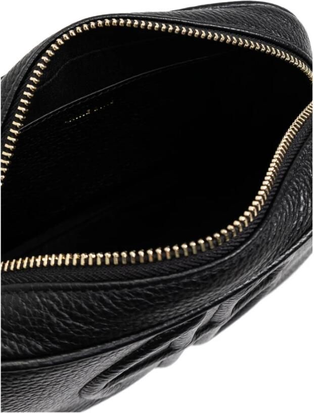Anine Bing Zwarte Leren Crossbody Tas met Handvat Black Dames - Foto 5