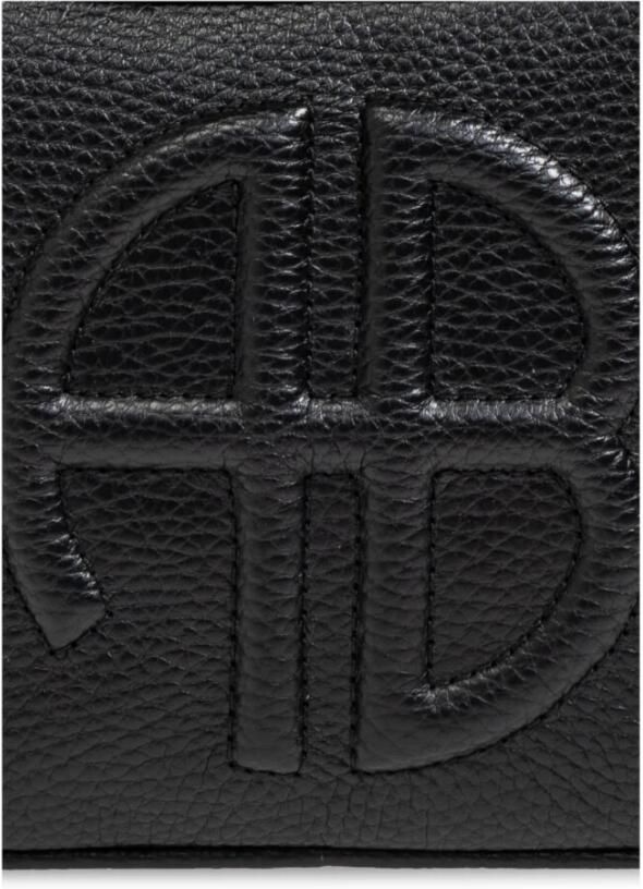 Anine Bing Zwarte Leren Crossbody Tas met Handvat Black Dames - Foto 6