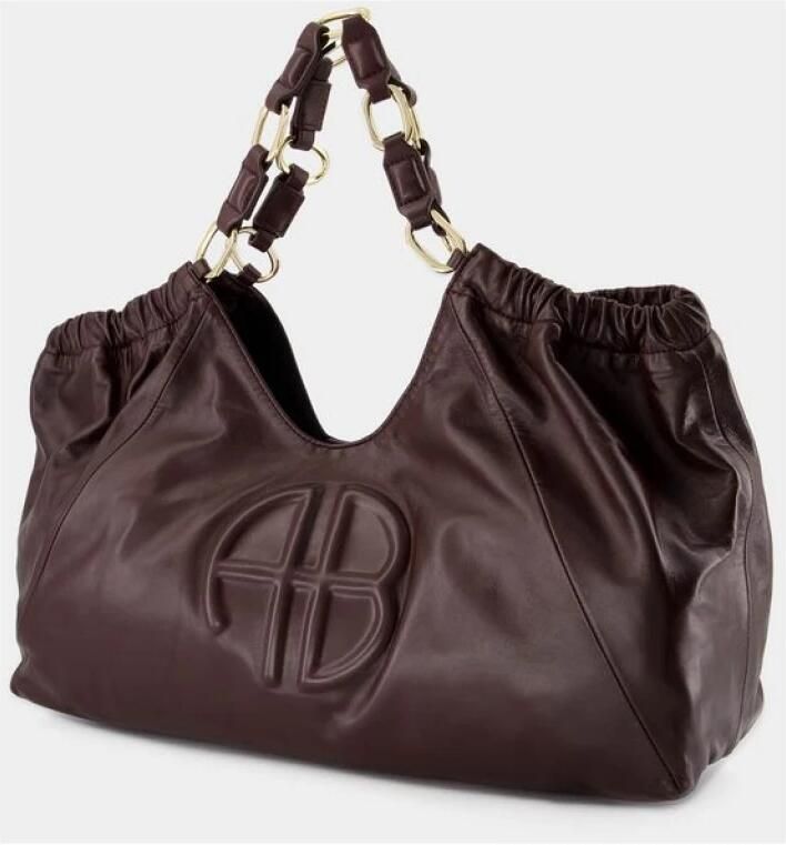 Anine Bing Totes & shoppers Kate Medium Tote Leather Burgundy in rood