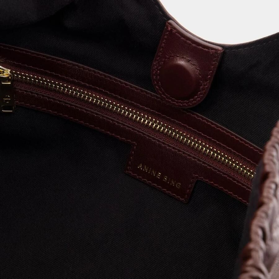 Anine Bing Totes & shoppers Kate Medium Tote Leather Burgundy in rood - Foto 2