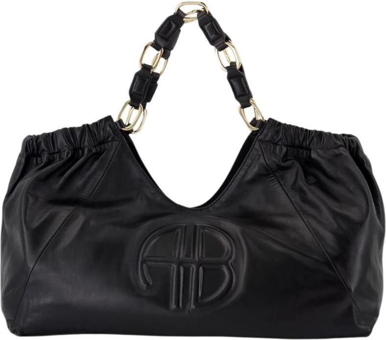 Anine Bing Totes & shoppers Kate Medium Tote Leather Black in zwart