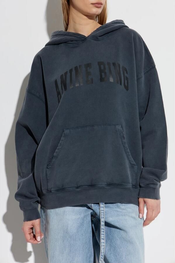 Anine Bing Vintage Style hoodie met logo print Black Dames - Foto 5